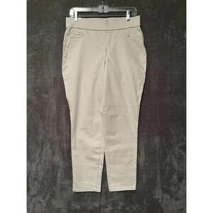 Nine West Women's Heidi Crop Pull On Skinny Beige Stretch Leggings Size 8 NWT